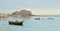 Fishermen before the Monte Pellegrino in Palermo, Sicily