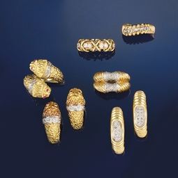 A group of diamond set jewellery