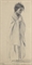 A young girl standing barefoot, wrapped in a shawl  