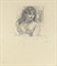 A seated woman looking to her left  