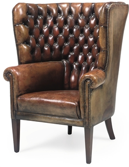 A MAHOGANY PORTER'S CHAIR  