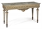 A NORTH ITALIAN PAINTED AND PARCEL GILT CONSOLE TABLE  