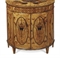 A LATE VICTORIAN SATIN BIRCH AND MARQUETRY DEMI-LUNE COMMODE  