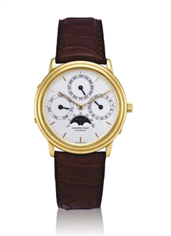*AUDEMARS PIGUET, QUANTIEME PERPETUEL AUTOMATIQUE  YELLOW GOLD AUTOMATIC PERPETUAL CALENDAR WRISTWATCH WITH MOON PHASE DISPLAY 