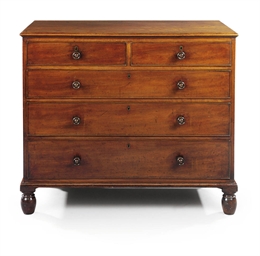 A LATE REGENCY MAHOGANY CHEST