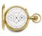 Patek Philippe. A rare 18K gold hunter case split seconds chronograph keyless lever watch with unusual regulator-style dial and American made case 