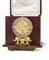 Asprey. An unusual and decorative 18K gold and gem-set "elephant" table clock with original box