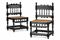 A PAIR OF ANGLO-INDIAN EBONY CANED CHAIRS  