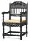 AN ANGLO-INDIAN EBONY ARMCHAIR  