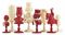 A FRENCH CARVED IVORY  AND BONE BUST CHESS SET  