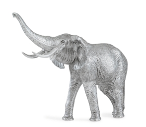 AN ELIZABETH II SILVER MODEL OF AN ELEPHANT DESIGNED BY ALEX...