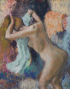 Après le bain, femme s'essuyant  