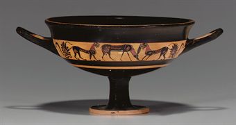 AN ATTIC BLACK-FIGURED BAND-CUP  