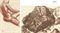 Four studies of female nudes (one illustrated); and Study of a rocky landscape (illustrated) 