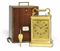 A VICTORIAN GIANT GILT-BRASS STRIKING AND REPEATING EIGHT DAY CARRIAGE CLOCK