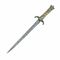 A RARE BRASS AND NIELLO QUILLON DAGGER  