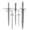 A LOW COUNTRIES BALLOCK DAGGER; AN ITALIAN STILETTO; ANOTHER; A GERMAN LEFT-HAND DAGGER; AND A FRENCH LEFT-HAND DAGGER 