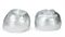 A PAIR OF SILVER LEATHER BEAN BAGS,  