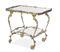 A GILT-METAL AND GLASS TEA TROLLEY,  