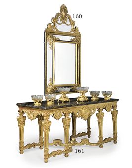 A FRENCH ORMOLU-MOUNTED EBONISED MIRROR  