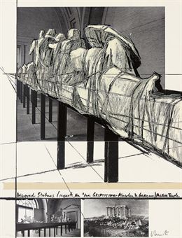 Wrapped Statues (Project for 'Der Glypotek-München', West Germany) Aegina Temple, from 'Games of the XXIVth Olympiad Seoul 1988' (Schellmann 135) 