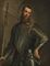Portrait of a military commander, three-quarter-length, in armour, wearing a broadsword and holding a partigiana 