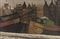 Damrak Amsterdam: moored boats in winter