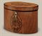 A GEORGE III SATINWOOD MARQUETRY TEA CADDY  
