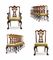 A SET OF TWENTY-SIX WALNUT, BOXWOOD AND MAHOGANY DINING-CHAIRS
