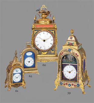A CHINESE MINIATURE BRASS STRIKING TABLE CLOCK WITH DUPLEX ESCAPEMENT  