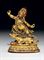 A TIBETO-CHINESE TWO-SECTION GILT-BRONZE FIGURE OF YAMANTAKA  