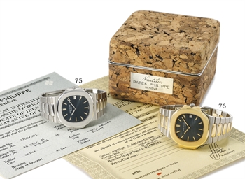 patek philippe. a stainless steel and gold automatic wristwatch with ...