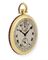 AN 18 CARAT GOLD AND RUBY OPEN FACED POCKET WATCH WITH SINGLE BUTTON CHRONOGRAPH, BY JAEGER 