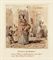 THACKERAY, William Makepeace (1811-1863). Charity on Sunday. Original watercolor drawing of a lady and a sweeper, unsigned. Sheet size: 131 x 130 mm (5¼ x 5/1/4 in.). INSCRIBED BY THACKERAY on verso: Charity on Sunday. Sweeper. 'Please a half-penny for a poor boy?' Lady. 'You'd better be at church.' Tipped on to mat and bound in full red morocco gilt, titled in gilt on front cover.