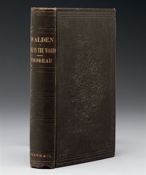THOREAU, Henry David (1817-1862). Walden; or, Life in the Woods. Boston: Ticknor and Fields, 1854.