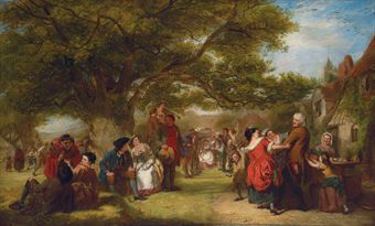 An English Merrymaking a Hundred Years Ago  When the merry bells ring round, And jocund rebecks sound To many a youth and many a maid Dancing in the checquered shade, And young and old come forth to play On a sunshine holiday - Milton's L'Allegro  