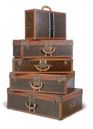 A SET OF FIVE LOUIS VUITTON HARDCASE LUGGAGE,  