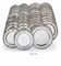 A SET OF SEVENTEEN GEORGE III SILVER DINNER-PLATES AND EIGHT DINNER-PLATES EN SUITE OF LATER DATE