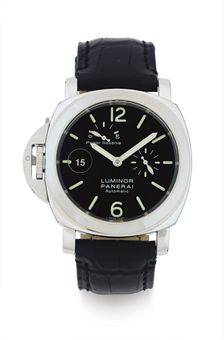 PANERAI.  A LIMITED EDITION STAINLESS STEEL AUTOMATIC LEFT-HANDED WRISTWATCH WITH DATE AND POWER RESERVE 