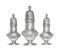 A SET OF THREE GEORGE II SILVER CASTERS