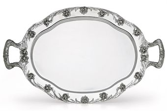 A SILVER TEA TRAY  