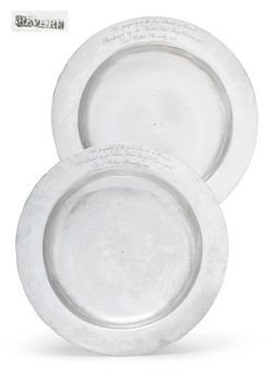 A PAIR OF SILVER COMMUNION DISHES  