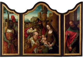 A triptych: The Adoration of the Magi