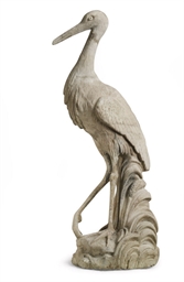 A COMPOSITION STONE MODEL OF A STORK  
