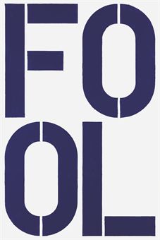 An image of the word "fool" in a stencil font. The letters "FO" sit on top of the letters "OL."