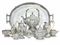 AN AUSTRIAN SILVER SEVEN-PIECE TEA AND COFFEE SERVICE WITH SILVER-PLATED TRAY**