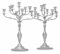 A PAIR OF AMERICAN SILVER NINE-LIGHT CANDELABRA