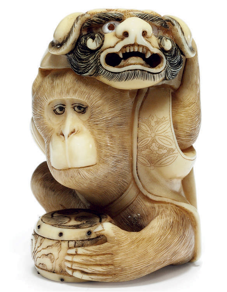 An Ivory Netsuke SIGNED MASATAMI, EDO PERIOD (19TH CENTURY