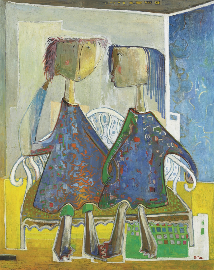 Angel Botello (Puerto Rican 19131986) The Couple in Blue Latin