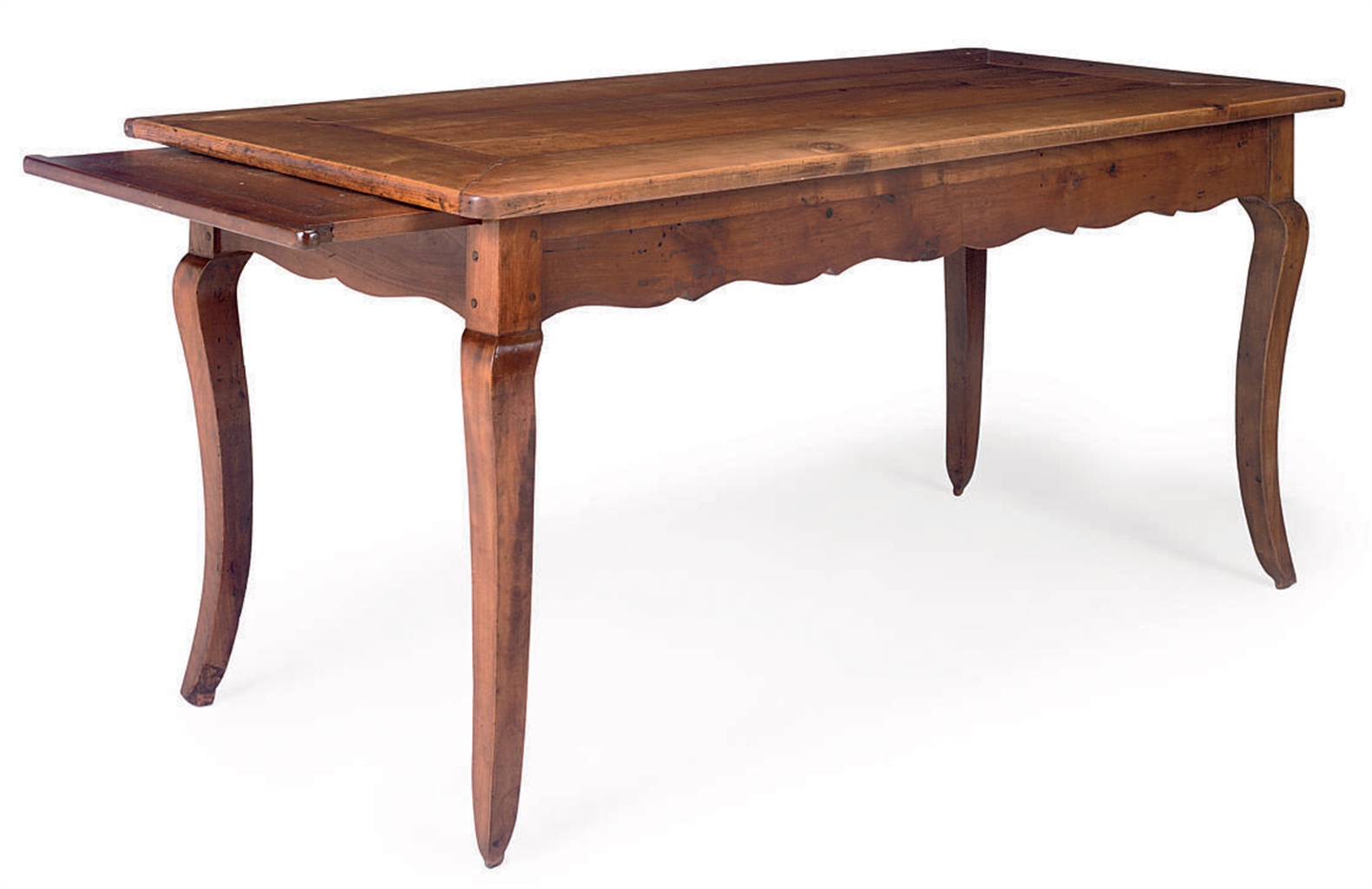 A FRENCH PROVINCIAL CHERRYWOOD KITCHEN TABLE OF LOUIS XV STYLE, MID